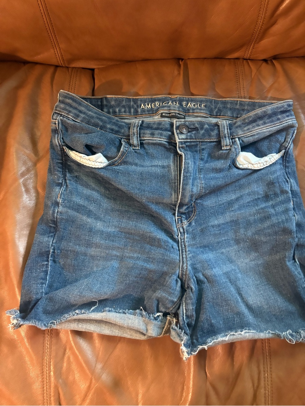 American Eagle Outfitters Dark Blue Denim Cutoff Shorts